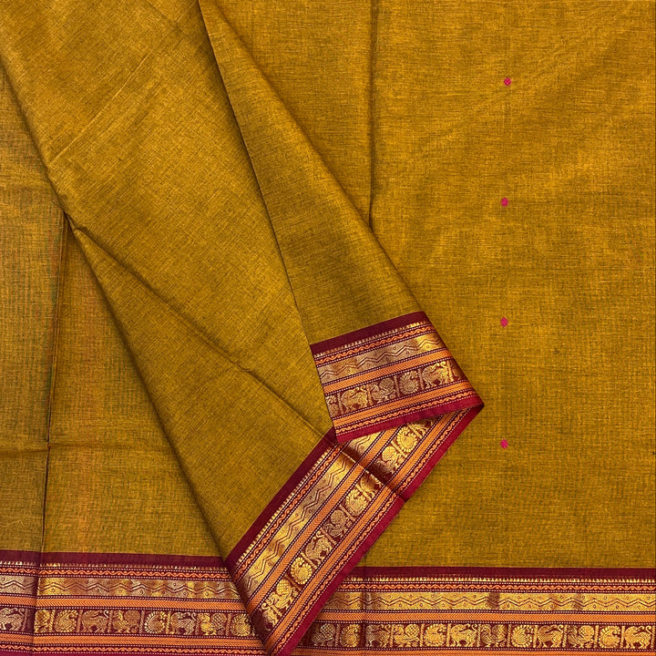 Hayagrivas Honey Mustard Chettinad Cotton Saree SSCBF63E3-9