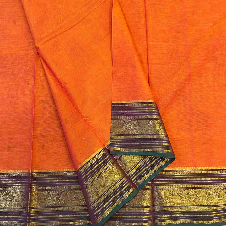 Hayagrivas Orange Chettinad Cotton Saree SSCBF63E4-5