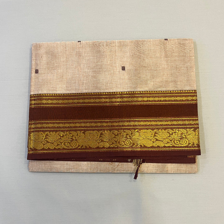 Hayagrivas Cream Chettinad Cotton Saree SSCBF63E1-3