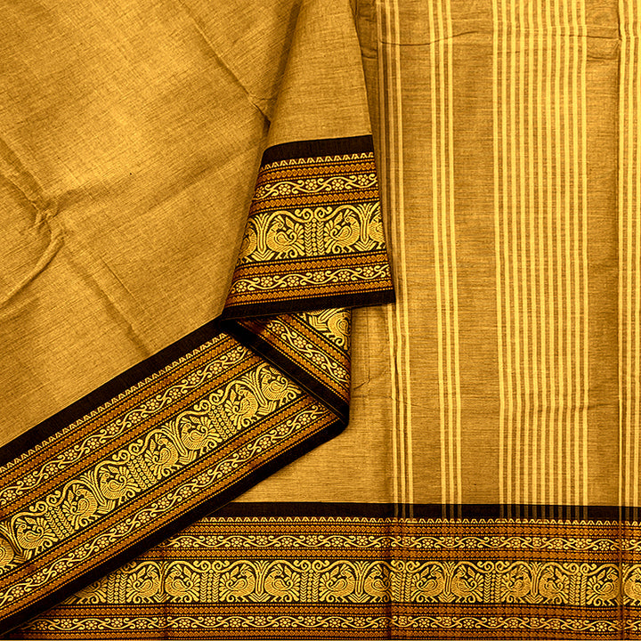 Hayagrivas Khaki Brown Handloom Chettinad Cotton Saree KSBE2H1-17