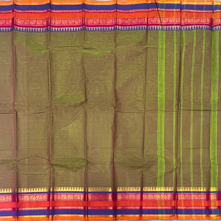 Hayagrivas Manthalir Green Handloom Chettinad Cotton Saree KSBE3H15-5