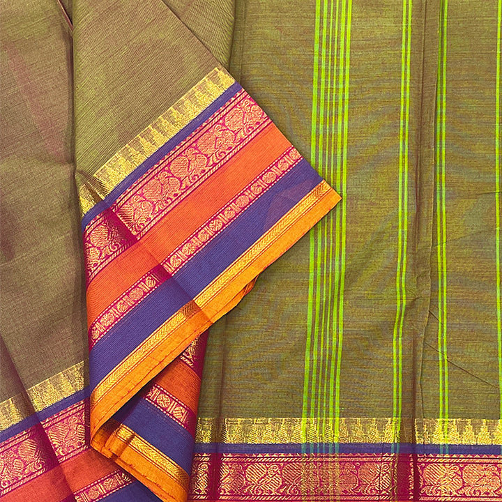 Hayagrivas Manthalir Green Handloom Chettinad Cotton Saree KSBE3H15-5