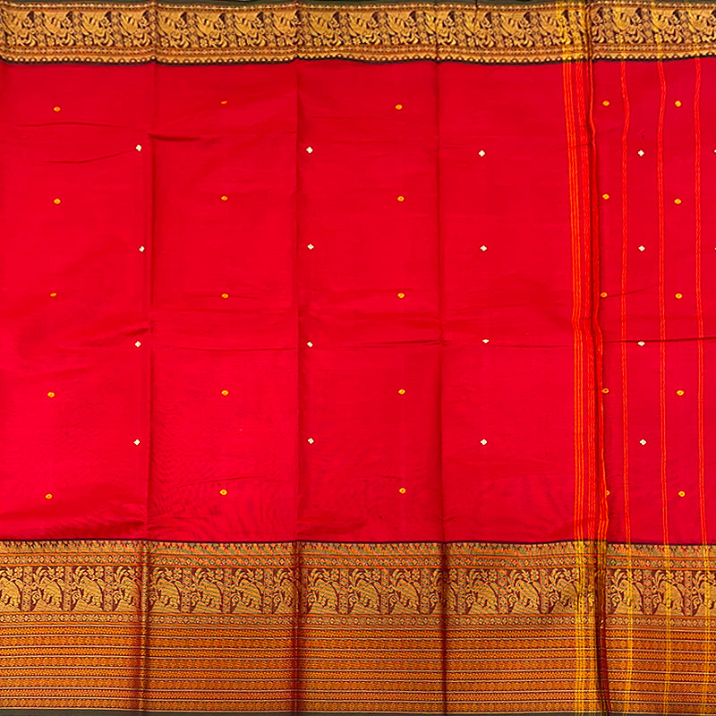 Hayagrivas Reddish-Pink Handloom Chettinad Cotton Saree KSBE3H24-4