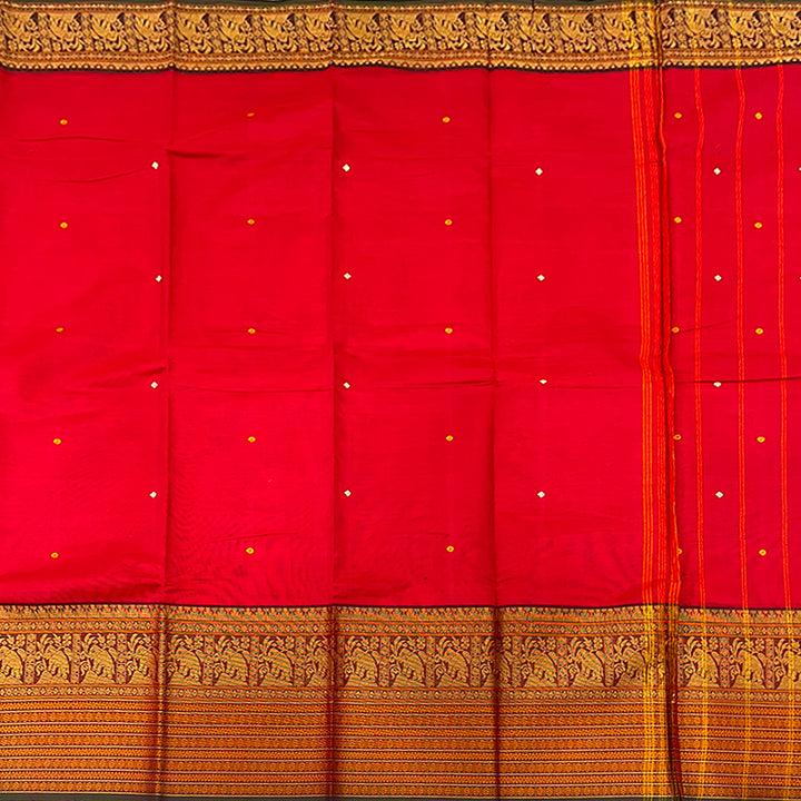 Hayagrivas Reddish-Pink Handloom Chettinad Cotton Saree KSBE3H24-4