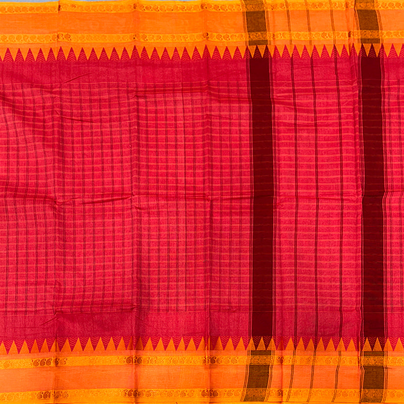 Hayagrivas Pink Handloom Chettinad Cotton Saree KSBE3H17-5