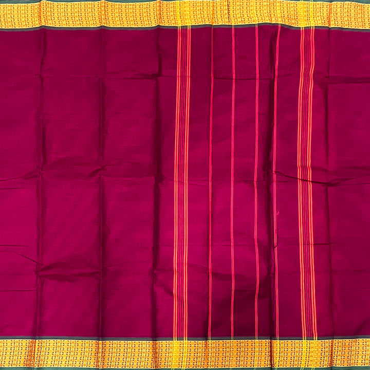 Hayagrivas Magenta Handloom Chettinad Cotton Saree KSBE3H14-4