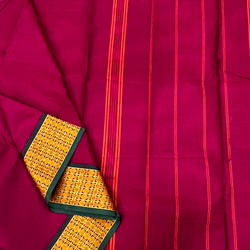 Hayagrivas Magenta Handloom Chettinad Cotton Saree KSBE3H14-4