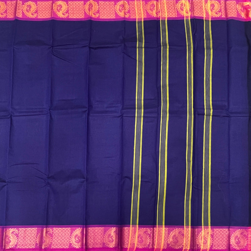 Hayagrivas Dark Blue Handloom Chettinad Cotton Saree KSBE3H10-4