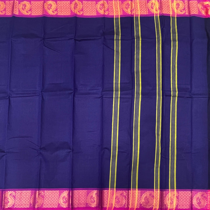 Hayagrivas Dark Blue Handloom Chettinad Cotton Saree KSBE3H10-4