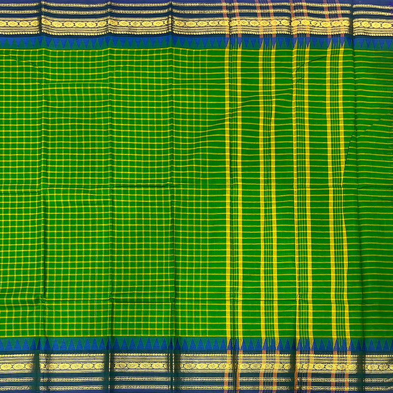 Hayagrivas Green Handloom Chettinad Cotton Saree KBE1566K9-4