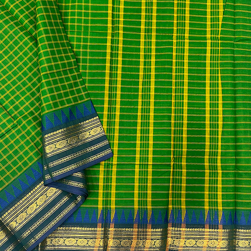 Hayagrivas Green Handloom Chettinad Cotton Saree KBE1566K9-4