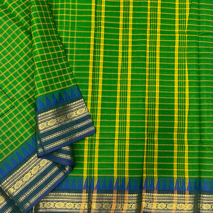 Hayagrivas Green Handloom Chettinad Cotton Saree KBE1566K9-4