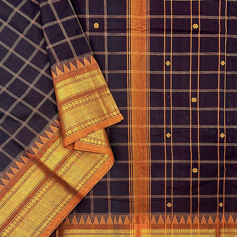 Hayagrivas Deep Violet Handloom Chettinad Cotton Saree KSBE2H7-1