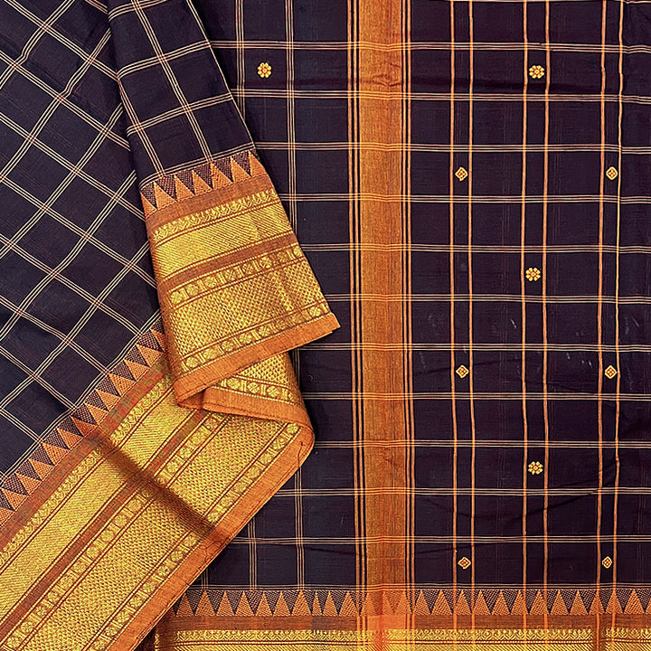 Hayagrivas Deep Violet Handloom Chettinad Cotton Saree KSBE2H7-1
