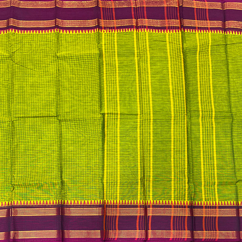 Hayagrivas Light Green Handloom Chettinad Cotton Saree KSBE3H16-4