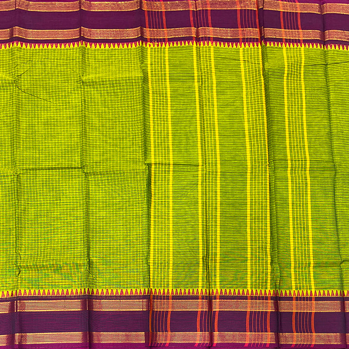 Hayagrivas Light Green Handloom Chettinad Cotton Saree KSBE3H16-4