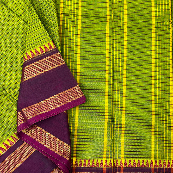 Hayagrivas Light Green Handloom Chettinad Cotton Saree KSBE3H16-4
