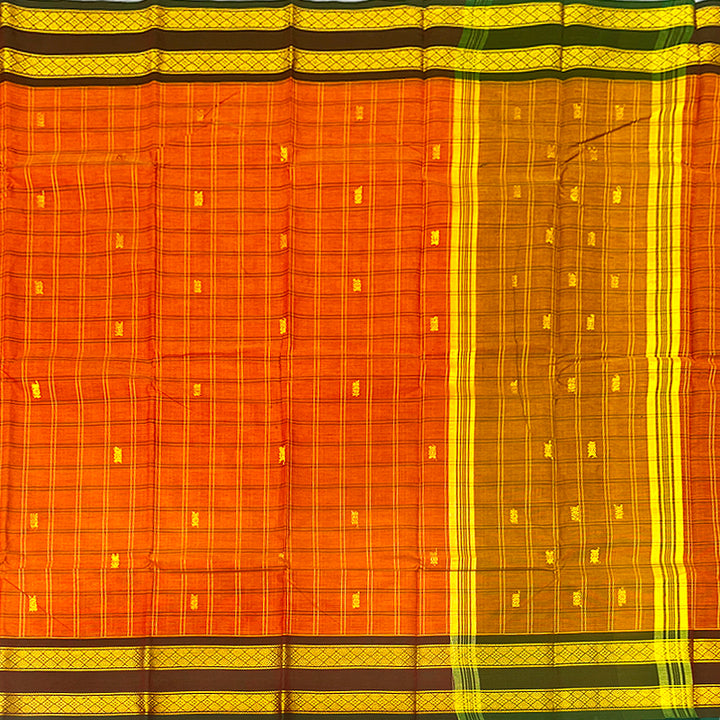 Hayagrivas Turmeric Yellow Handloom Chettinad Cotton Saree KSBE1H6-1
