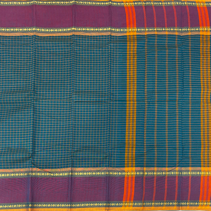 Hayagrivas Blue Handloom Chettinad Cotton Saree KSBE1H3-11