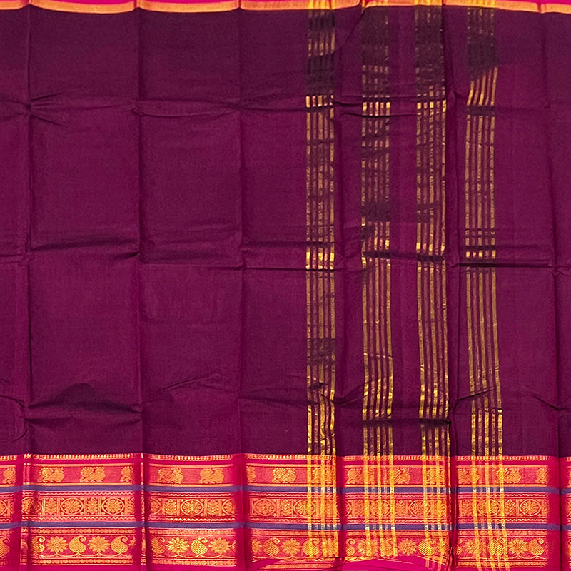 Hayagrivas Purple Handloom Chettinad Cotton Saree KSBE3H15-6