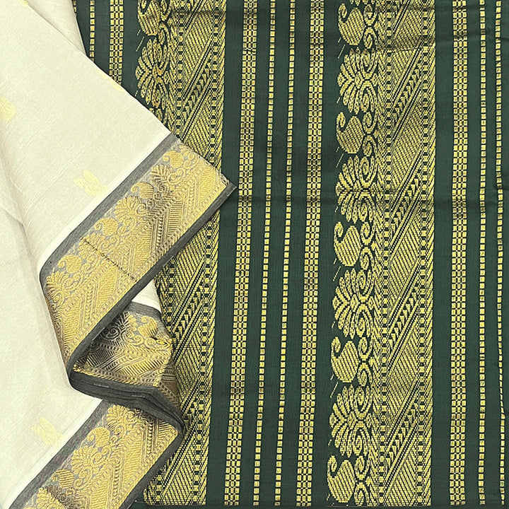 Hayagrivas Light Grey Semi Silk Cotton Saree SSCBF83F4-4