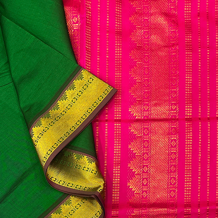 Hayagrivas Meenakshi Green Semi Silk Cotton Saree SSCBF101F1-93