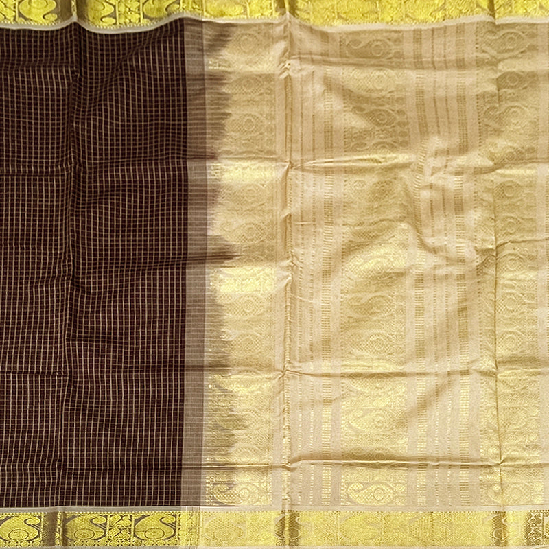 Hayagrivas Deep Wine Semi Silk Cotton Saree SSCBF64E4-3