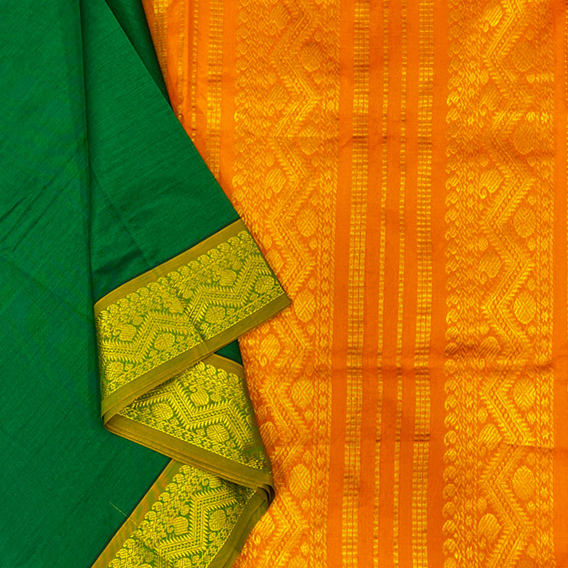 Hayagrivas Green Semi Silk Cotton Saree SSCBF79F2-32