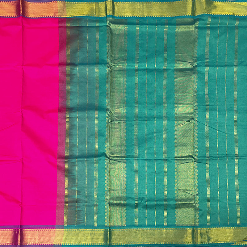 Hayagrivas Fuchsia Pink Semi Silk Cotton Saree SSCBF64E1-24
