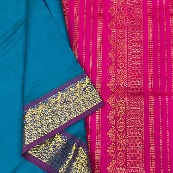 Hayagrivas Sky Blue Semi Silk Cotton Saree SSCBF64E1-47