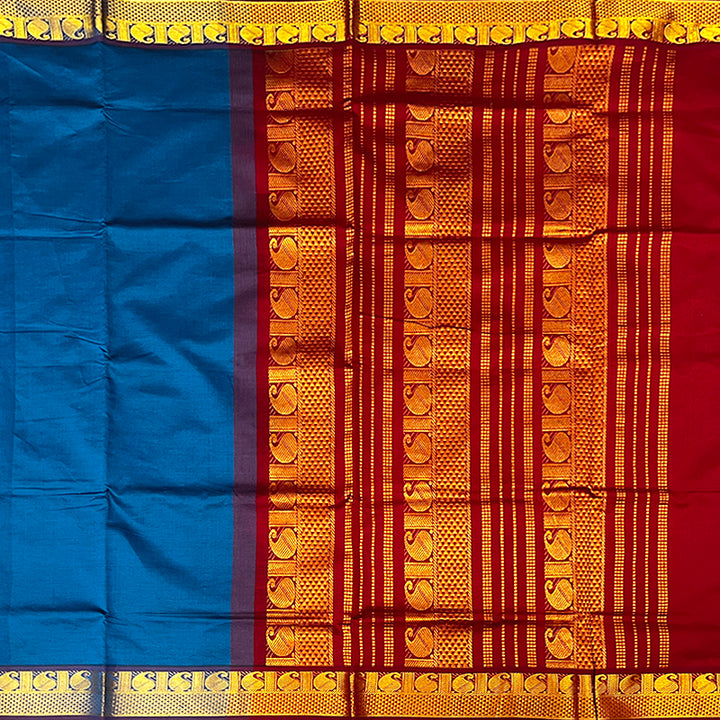 Hayagrivas Ramar Blue Semi Silk Cotton Saree SSCBF83F1-75