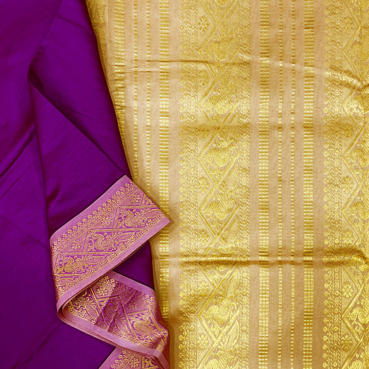 Hayagrivas Vadamalli Purple Semi Silk Cotton Saree SSCBF83F1-51