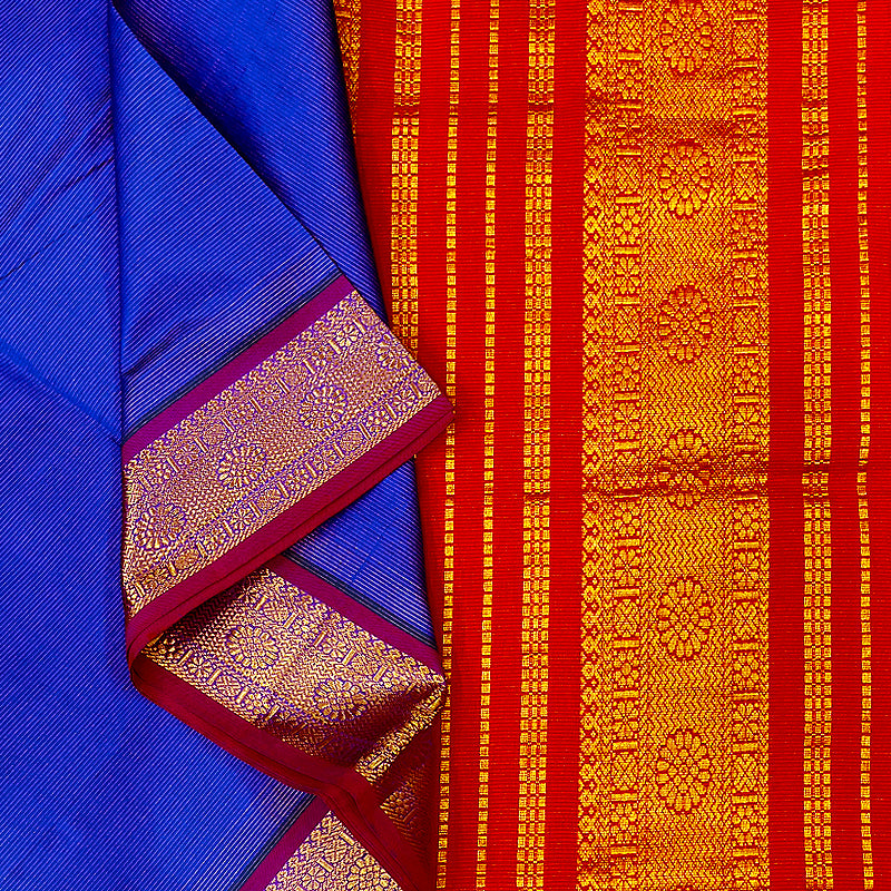 Hayagrivas Peacock Blue Semi Silk Cotton Saree SSCBF83F3-30