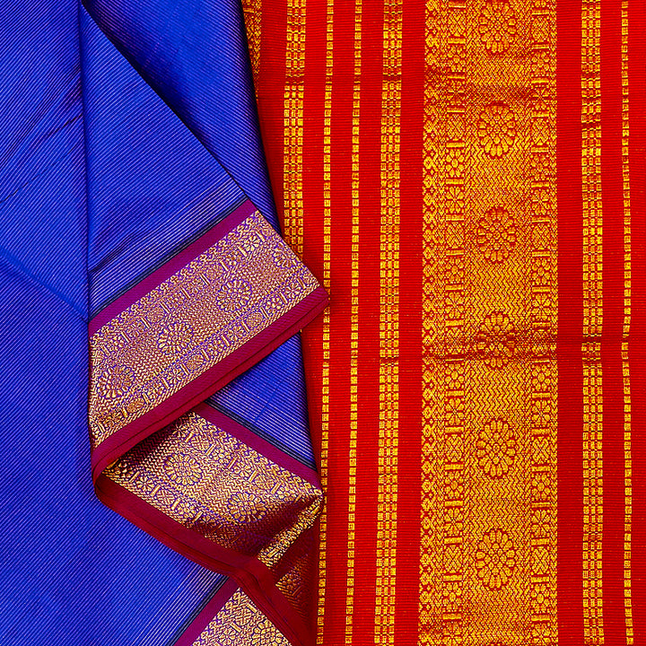 Hayagrivas Peacock Blue Semi Silk Cotton Saree SSCBF83F3-30