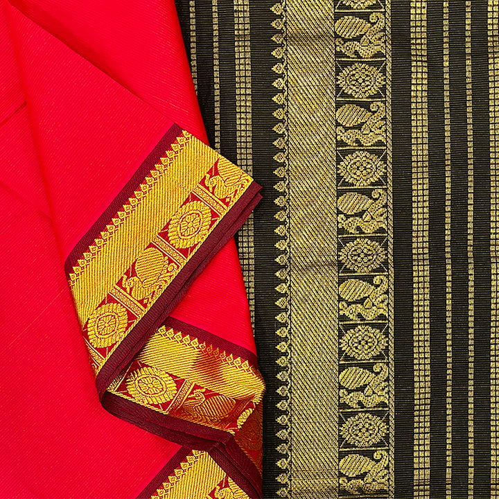 Hayagrivas Red Semi Silk Cotton Saree SSCBF83F3-12