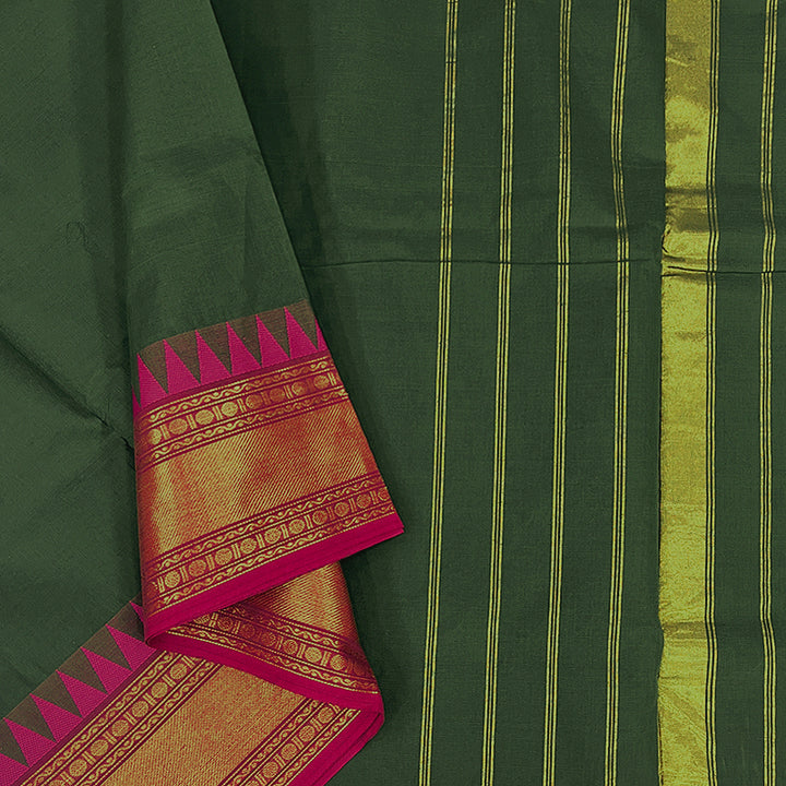 Hayagrivas Bottle Green Handloom Chettinad Cotton Saree KSBE86A1-3