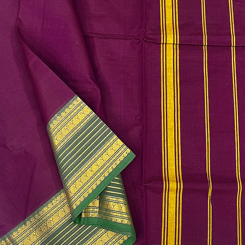 Hayagrivas Purple Handloom Chettinad Cotton Saree SSCKBF87F1-88