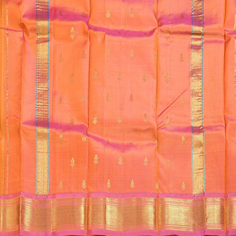 Hayagrivas Mango Yellow Handloom Kanjivaram Silk Saree with Dual Tone (Pink With Yellow) Border KBD1502L1-39