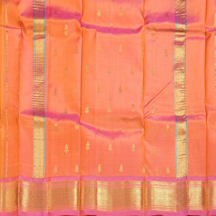 Hayagrivas Mango Yellow Handloom Kanjivaram Silk Saree with Dual Tone (Pink With Yellow) Border KBD1502L1-39