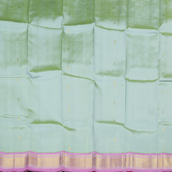 Hayagrivas Handloom Kanjivaram Silk Saree in Mesmerising Light Pastel Green KBD1502L1-5