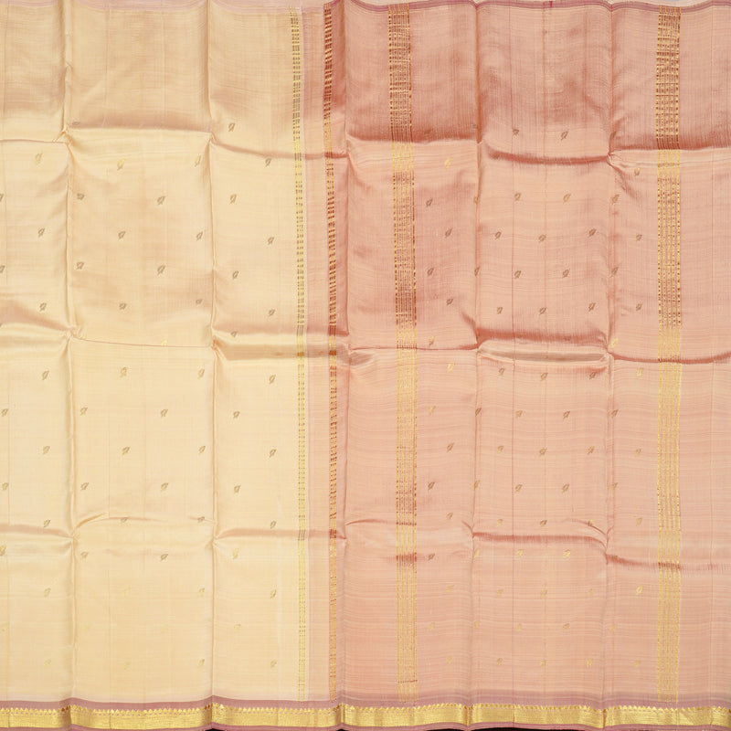 Hayagrivas Sandal Handloom Kanjivaram Silk Saree with Onion Pink Border KBD1502L2-17