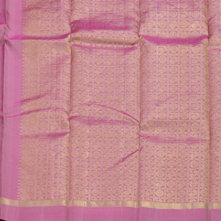 Hayagrivas Sandal Beige Handloom Kanjivaram Silk Saree with Rose Pink Border KBD1503L2-1
