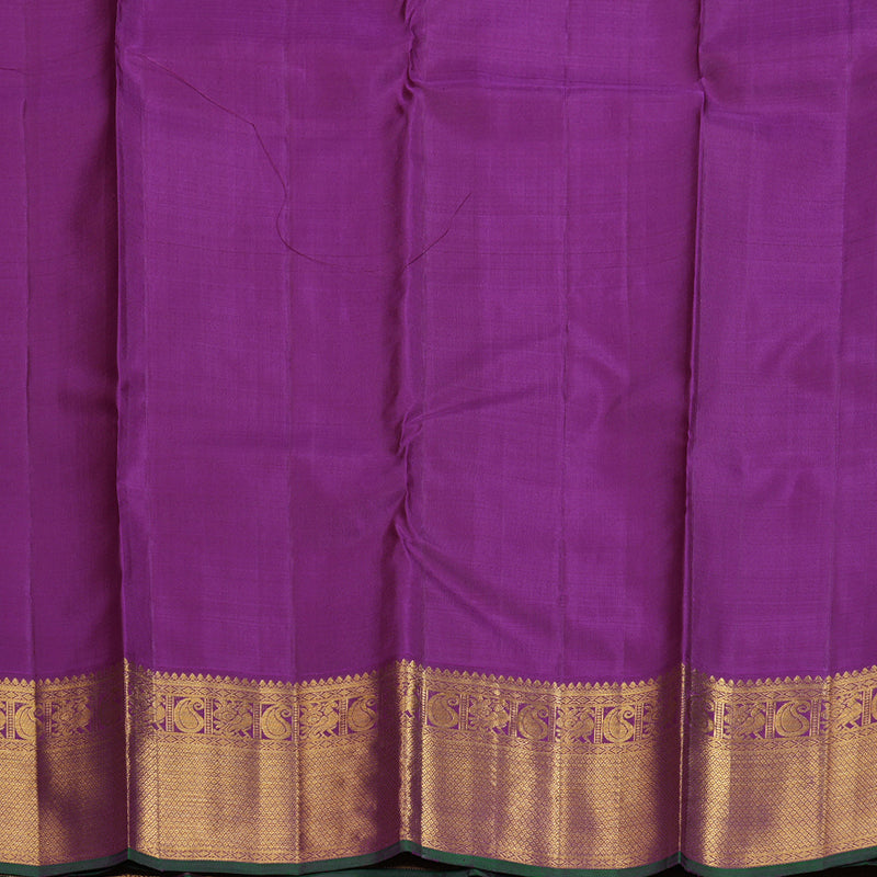 Hayagrivas Sandal Beige Handloom Kanjivaram Silk Saree with Dark Purple Border KBD1505A1-4
