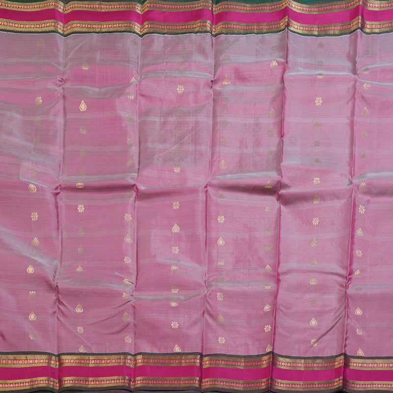 Hayagrivas Onion Pink Handloom Kanjivaram Silk Saree with Mandhalir Border KBD1506A2-11