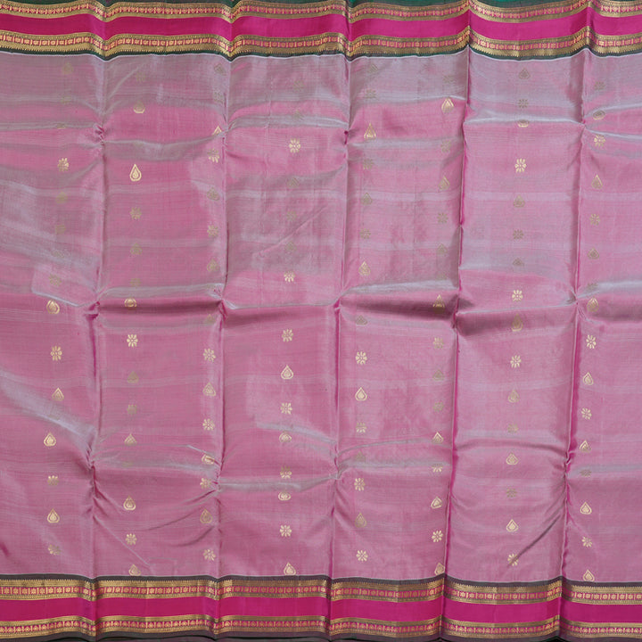 Hayagrivas Onion Pink Handloom Kanjivaram Silk Saree with Mandhalir Border KBD1506A2-11