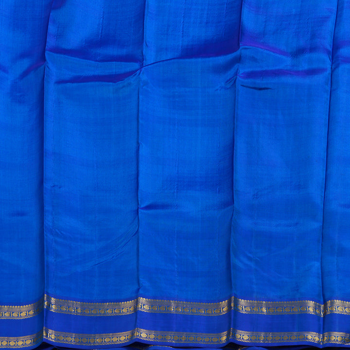 Hayagrivas Pleasant Sky Blue Handloom Kanjivaram Silk Saree with Blue Border KBD1506A2-32