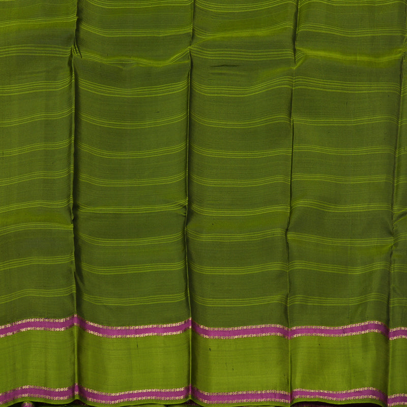 Hayagrivas Dark Sky Blue Handloom Kanjivaram Silk Saree with Dark Leaf Green Border KBD1506A2-38