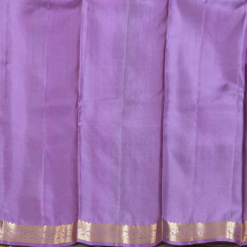 Hayagrivas Sea Green Handloom Kanjivaram Silk Saree with Lavender Border KBD1506A4-11