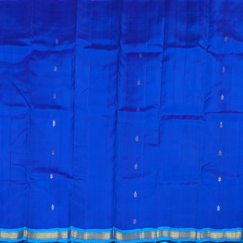 Hayagrivas Serene Blue Handloom Kanjivaram Silk Saree with Sky Blue Border KBD1515A1-12