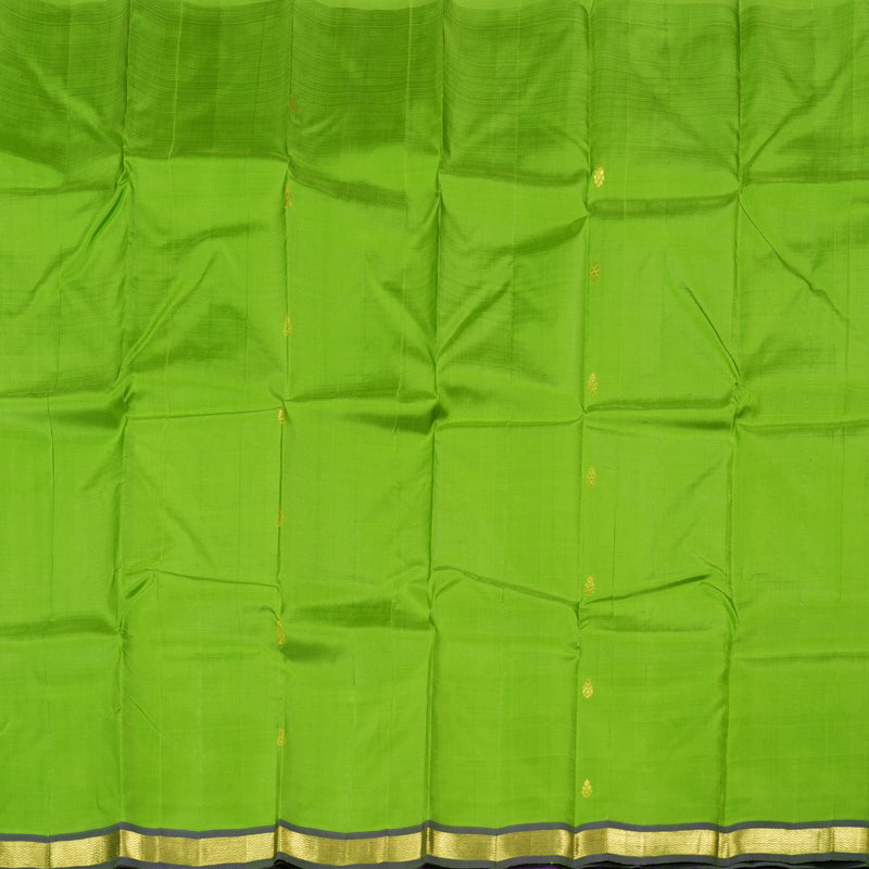Hayagrivas Light Green Handloom Kanjivaram Silk Saree with Purple Border-KBD1515A1-14